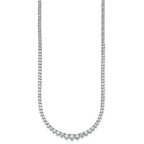 14k White Gold 10 7/8 carat Lab Grown Diamond VS/SI+ G+ Complete Round 18 inch Graduated Tennis Necklace