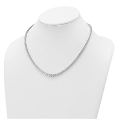 14k White Gold 10 7/8 carat Certified Lab Grown Diamond VS/SI+ G+ Complete Round 18 inch Graduated Tennis Necklace