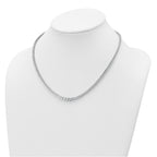 14k White Gold 10 7/8 carat Lab Grown Diamond VS/SI+ G+ Complete Round 18 inch Graduated Tennis Necklace