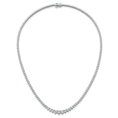 14k White Gold 10 7/8 carat Lab Grown Diamond VS/SI+ G+ Complete Round 18 inch Graduated Tennis Necklace