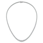14k White Gold 10 7/8 carat Certified Lab Grown Diamond VS+ F+ Complete Round 18 inch Graduated Tennis Necklace