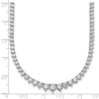 14k White Gold 10 7/8 carat Certified Lab Grown Diamond VS/SI+ G+ Complete Round 18 inch Graduated Tennis Necklace