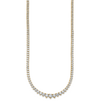 14k 10 7/8 carat Lab Grown Diamond VS/SI+ G+ Complete Round 18 inch Graduated Tennis Necklace