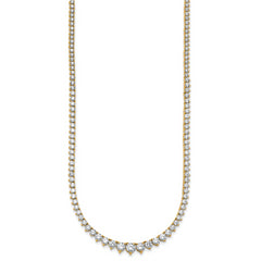 14k 10 7/8 carat Lab Grown Diamond VS/SI+ G+ Complete Round 18 inch Graduated Tennis Necklace