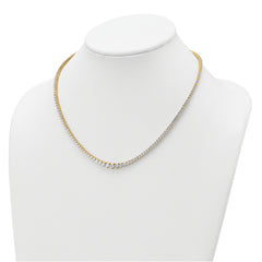 14k 10 7/8 carat Lab Grown Diamond VS+ F+ Complete Round 18 inch Graduated Tennis Necklace