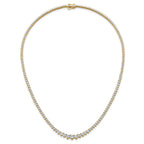14k 10 7/8 carat Certified Lab Grown Diamond VS+ F+ Complete Round 18 inch Graduated Tennis Necklace