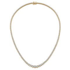 14k 10 7/8 carat Certified Lab Grown Diamond VS+ F+ Complete Round 18 inch Graduated Tennis Necklace