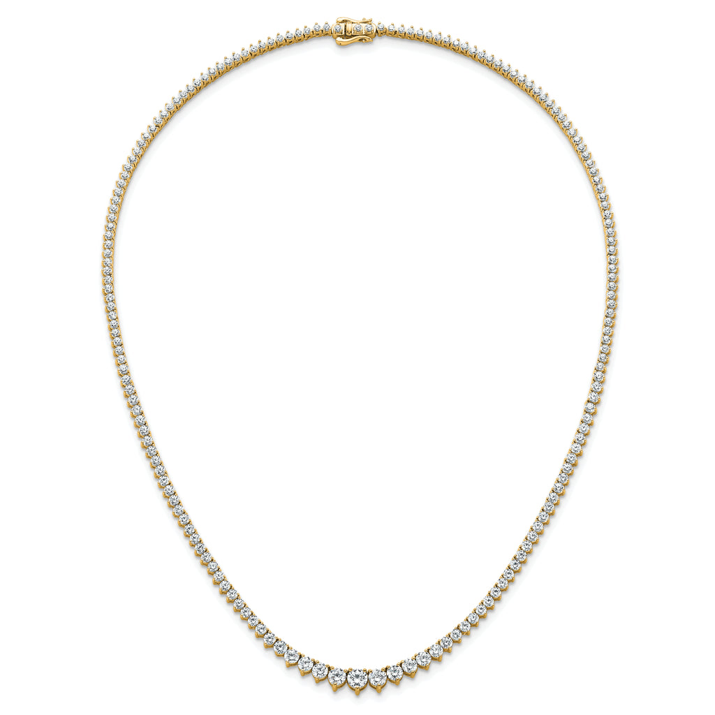 14k 10 7/8 carat Certified Lab Grown Diamond VS/SI+ G+ Complete Round 18 inch Graduated Tennis Necklace
