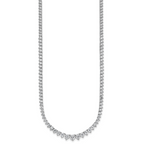14k White Gold 11 5/8 carat Certified Lab Grown Diamond VS/SI+ G+ Complete Round 20 inch Graduated Tennis Necklace