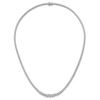 14k White Gold 11 5/8 carat Certified Lab Grown Diamond VS/SI+ G+ Complete Round 20 inch Graduated Tennis Necklace
