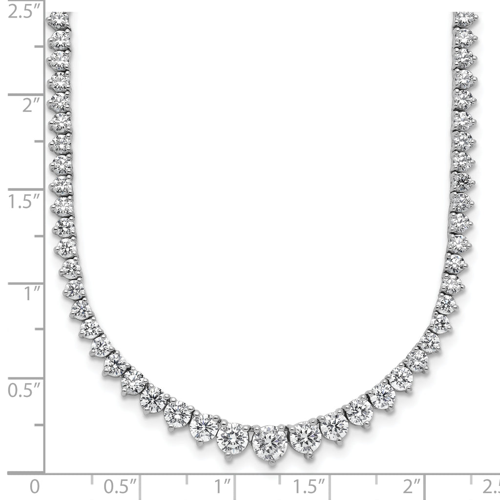 14k White Gold 11 5/8 carat Lab Grown Diamond VS+ F+ Complete Round 20 inch Graduated Tennis Necklace