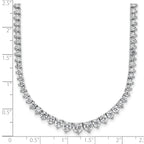 14k White Gold 11 5/8 carat Certified Lab Grown Diamond VS+ F+ Complete Round 20 inch Graduated Tennis Necklace