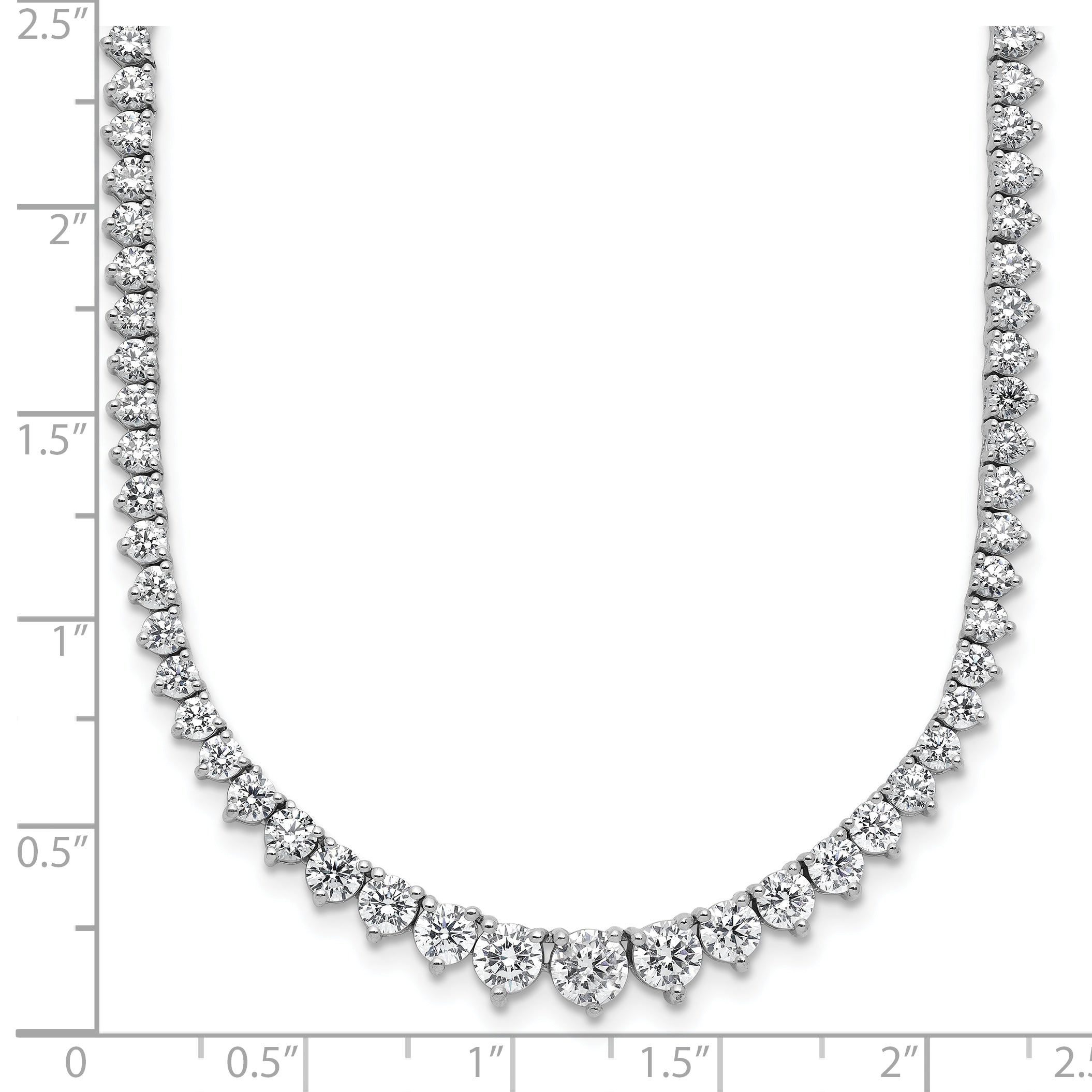 14k White Gold 11 5/8 carat Certified Lab Grown Diamond VS+ F+ Complete Round 20 inch Graduated Tennis Necklace
