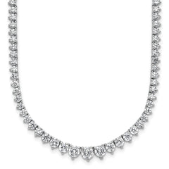 14k White Gold 11 5/8 carat Certified Lab Grown Diamond VS+ F+ Complete Round 20 inch Graduated Tennis Necklace