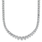 14k White Gold 11 5/8 carat Lab Grown Diamond VS/SI+ G+ Complete Round 20 inch Graduated Tennis Necklace
