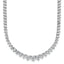 14k White Gold 11 5/8 carat Lab Grown Diamond VS/SI+ G+ Complete Round 20 inch Graduated Tennis Necklace
