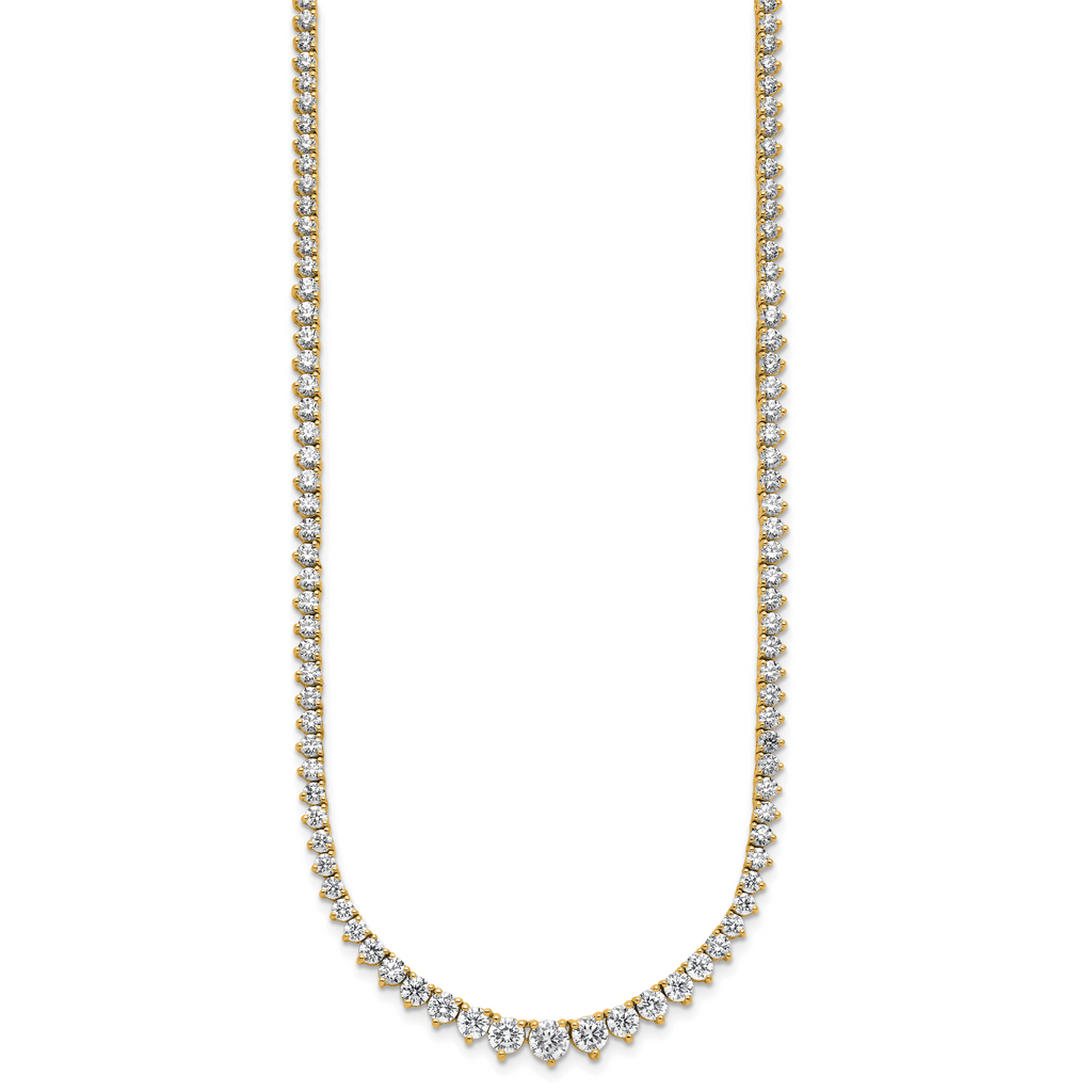 14k 11 5/8 carat Certified Lab Grown Diamond VS/SI+ G+ Complete Round 20 inch Graduated Tennis Necklace