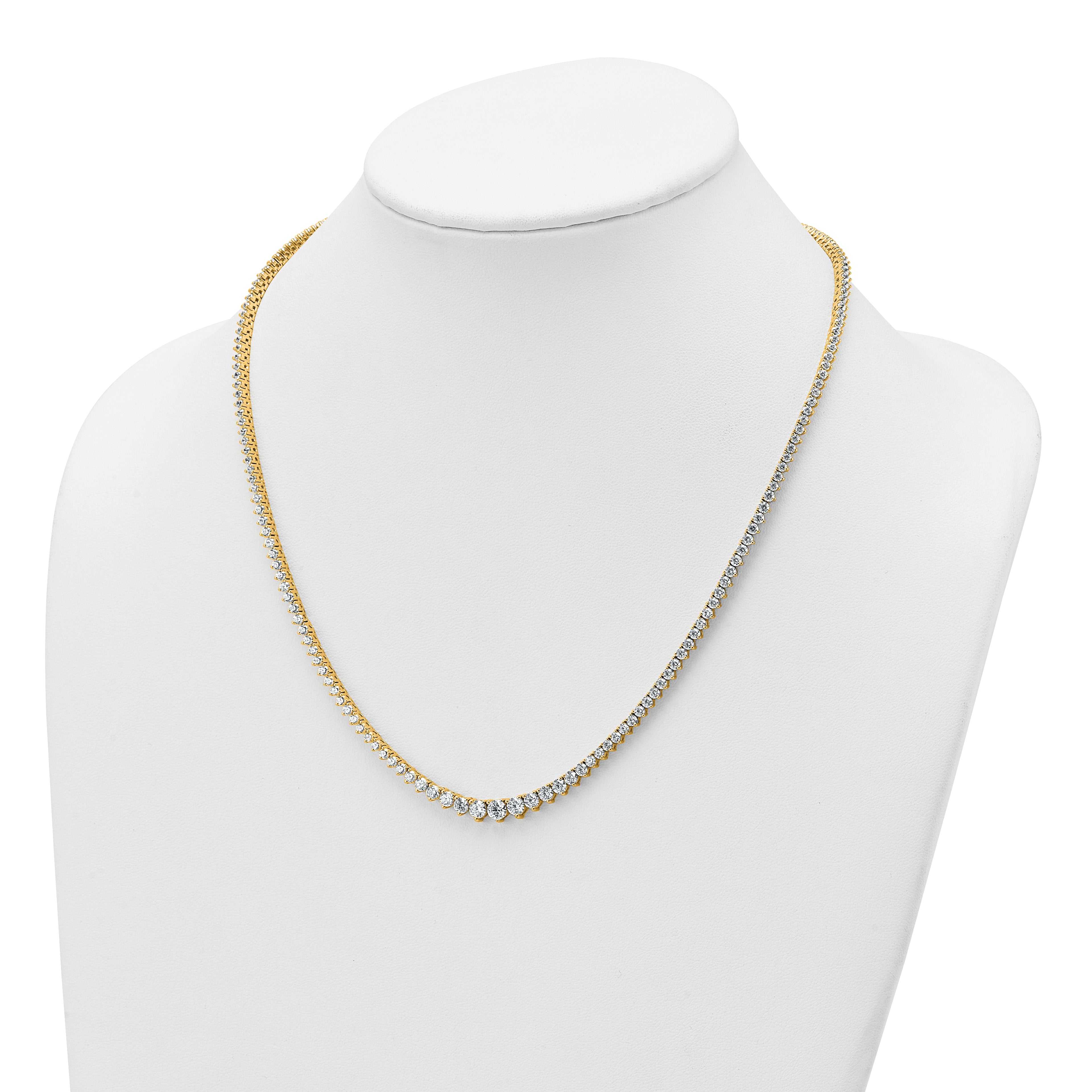 14k 11 5/8 carat Certified Lab Grown Diamond VS/SI+ G+ Complete Round 20 inch Graduated Tennis Necklace