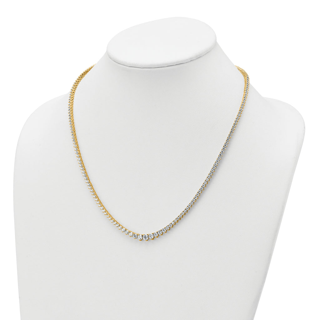 14k 11 5/8 carat Lab Grown Diamond VS/SI+ G+ Complete Round 20 inch Graduated Tennis Necklace
