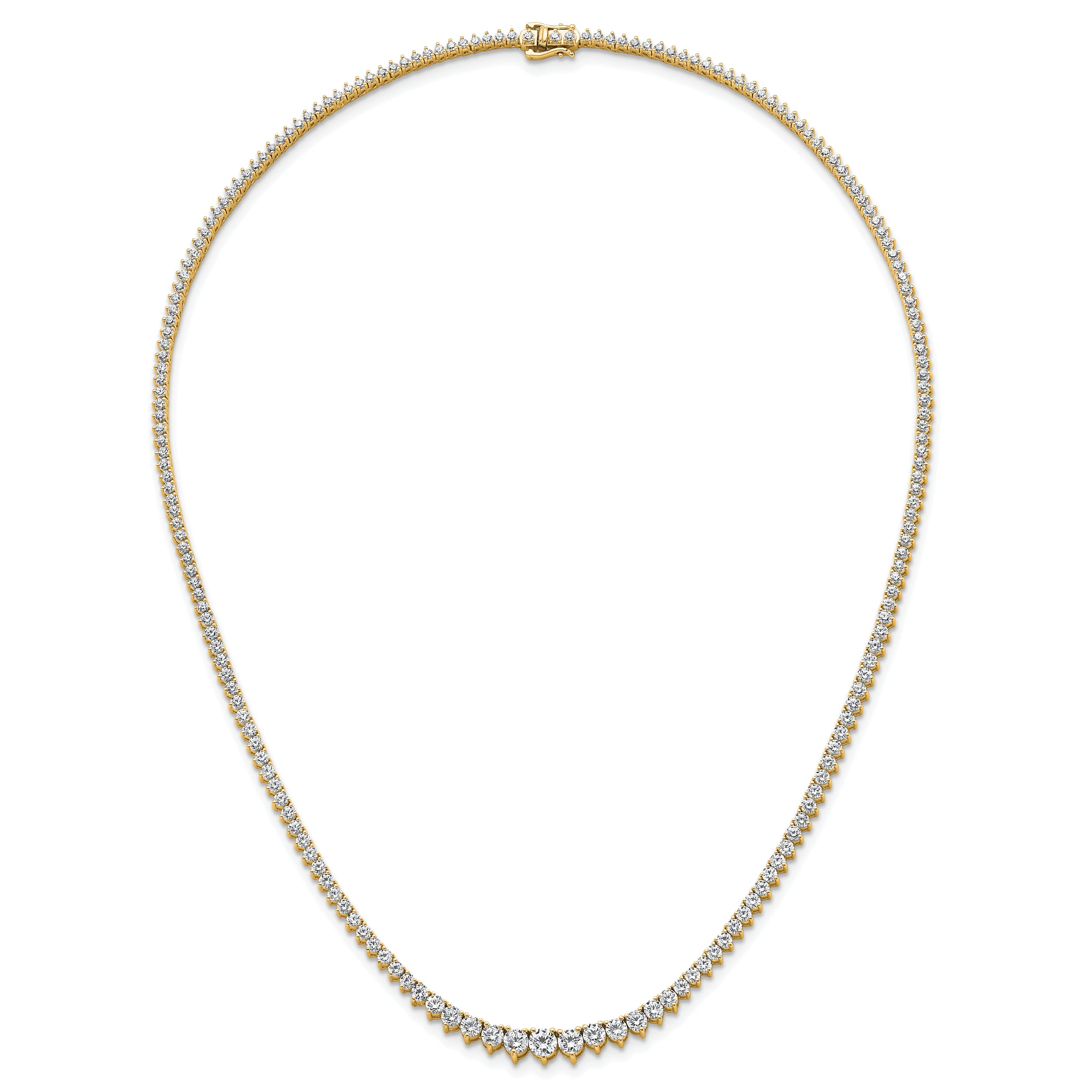 14k 11 5/8 carat Lab Grown Diamond VS+ F+ Complete Round 20 inch Graduated Tennis Necklace