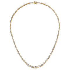 14k 11 5/8 carat Lab Grown Diamond VS+ F+ Complete Round 20 inch Graduated Tennis Necklace