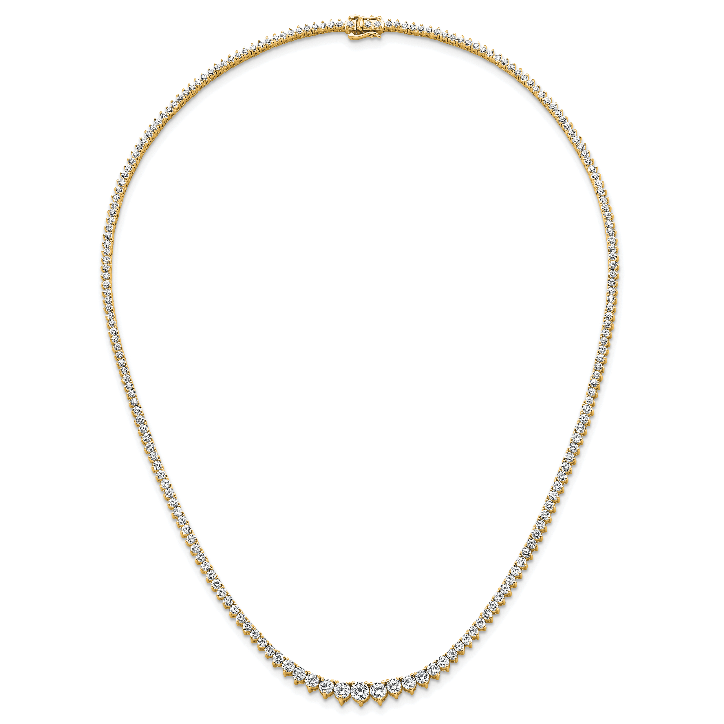 14k 11 5/8 carat Lab Grown Diamond VS/SI+ G+ Complete Round 20 inch Graduated Tennis Necklace