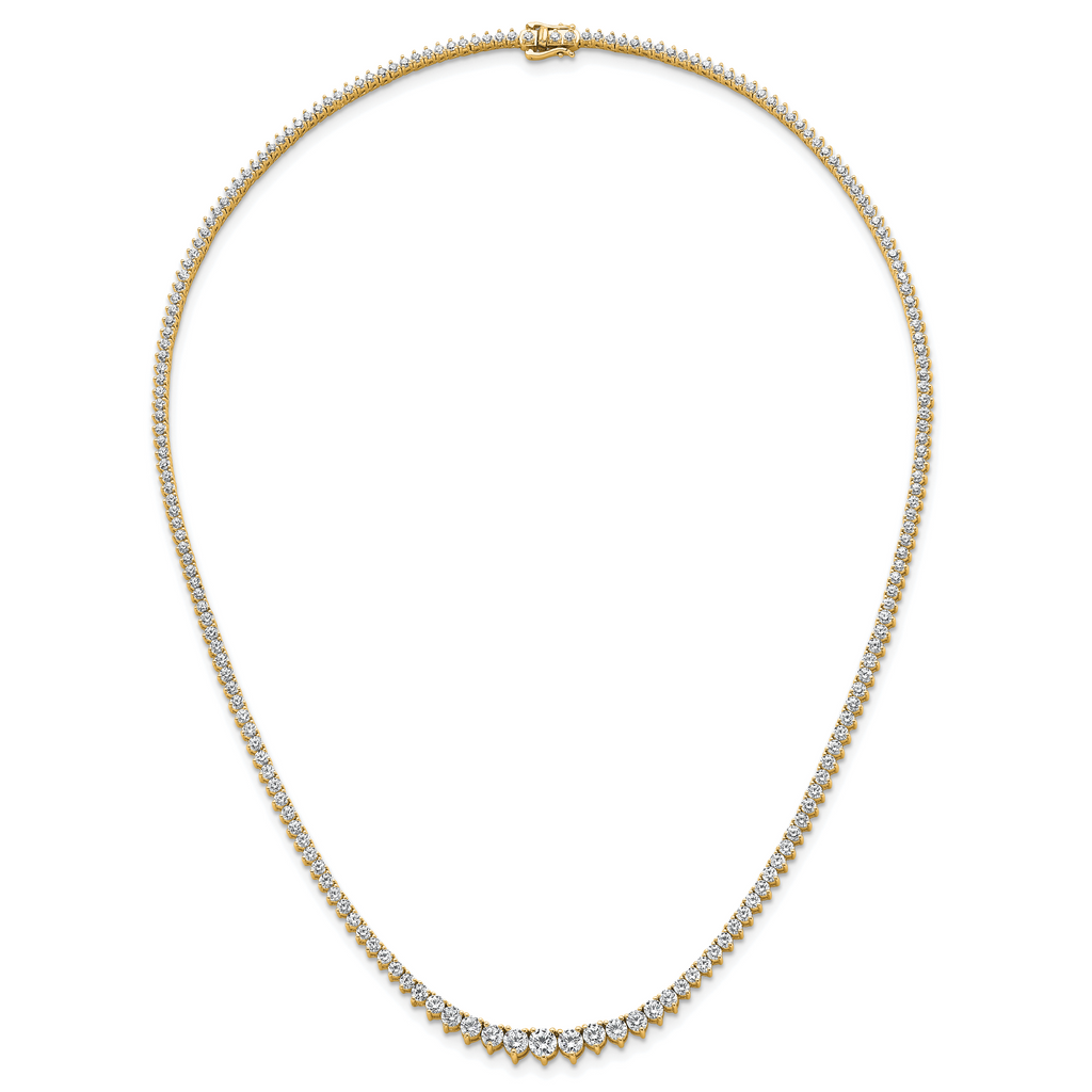 14k 11 5/8 carat Lab Grown Diamond VS+ F+ Complete Round 20 inch Graduated Tennis Necklace