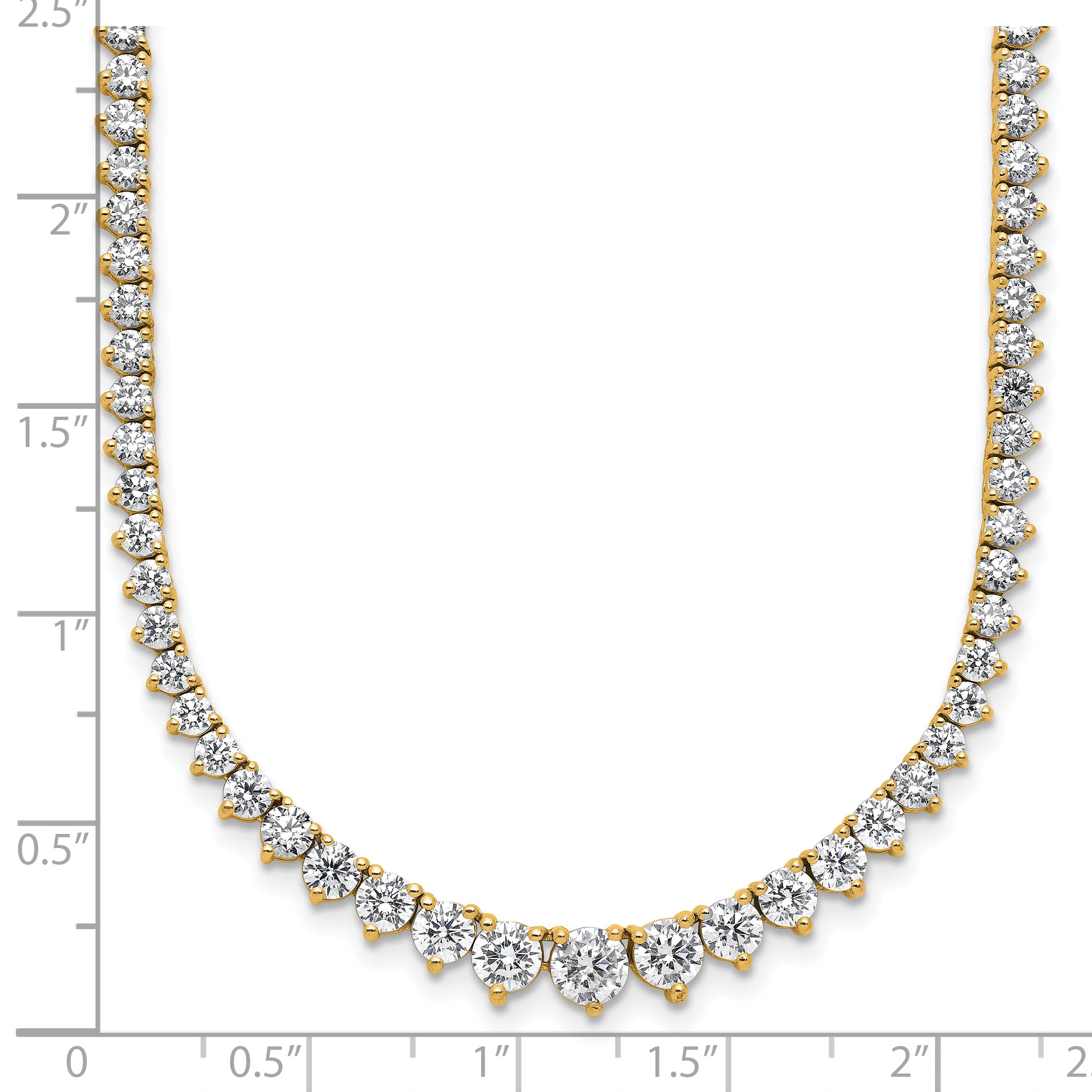 14k 11 5/8 carat Lab Grown Diamond VS+ F+ Complete Round 20 inch Graduated Tennis Necklace
