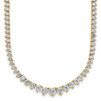 14k 11 5/8 carat Lab Grown Diamond VS/SI+ G+ Complete Round 20 inch Graduated Tennis Necklace