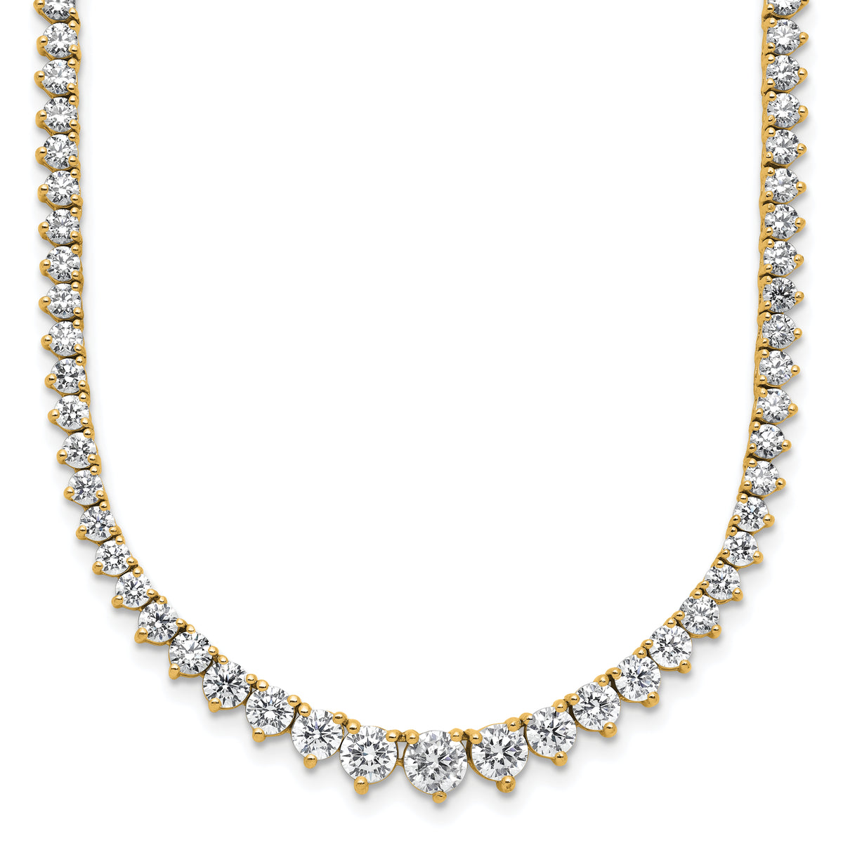 14k 11 5/8 carat Lab Grown Diamond VS+ F+ Complete Round 20 inch Graduated Tennis Necklace