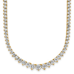 14k 11 5/8 carat Lab Grown Diamond VS+ F+ Complete Round 20 inch Graduated Tennis Necklace