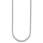 14k White Gold 15 carat Certified Lab Grown Diamond VS/SI+ G+ Complete Round 16 inch Graduated Tennis Necklace