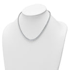 14k White Gold 15 carat Certified Lab Grown Diamond VS+ F+ Complete Round 16 inch Graduated Tennis Necklace