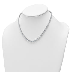 14k White Gold 15 carat Lab Grown Diamond VS+ F+ Complete Round 16 inch Graduated Tennis Necklace