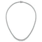 14k White Gold 15 carat Certified Lab Grown Diamond VS+ F+ Complete Round 16 inch Graduated Tennis Necklace