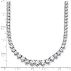 14k White Gold 15 carat Lab Grown Diamond VS/SI+ G+ Complete Round 16 inch Graduated Tennis Necklace