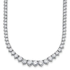 14k White Gold 15 carat Certified Lab Grown Diamond VS+ F+ Complete Round 16 inch Graduated Tennis Necklace
