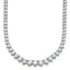 14k White Gold 15 carat Certified Lab Grown Diamond VS+ F+ Complete Round 16 inch Graduated Tennis Necklace