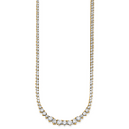 14k 15 carat Lab Grown Diamond VS/SI+ G+ Complete Round 16 inch Graduated Tennis Necklace