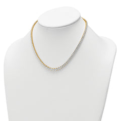 14k 15 carat Certified Lab Grown Diamond VS/SI+ G+ Complete Round 16 inch Graduated Tennis Necklace