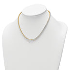 14k 15 carat Lab Grown Diamond VS+ F+ Complete Round 16 inch Graduated Tennis Necklace