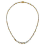 14k 15 carat Lab Grown Diamond VS+ F+ Complete Round 16 inch Graduated Tennis Necklace