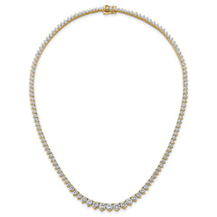 14k 15 carat Lab Grown Diamond VS+ F+ Complete Round 16 inch Graduated Tennis Necklace