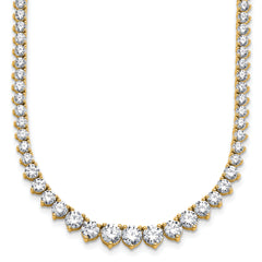 14k 15 carat Lab Grown Diamond VS/SI+ G+ Complete Round 16 inch Graduated Tennis Necklace