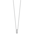 14K White Gold Polished 1/4 carat Diamond Fancy Infinity 18 inch Necklace