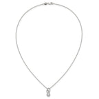 14K White Gold Polished 1/4 carat Diamond Fancy Infinity 18 inch Necklace