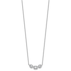 14k White Gold 3/4 carat Lab Grown Diamond VS+ F+ Complete 18 inch Three Stone Fashion Necklace
