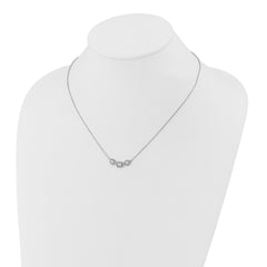 14k White Gold 3/4 carat Lab Grown Diamond VS+ F+ Complete 18 inch Three Stone Fashion Necklace