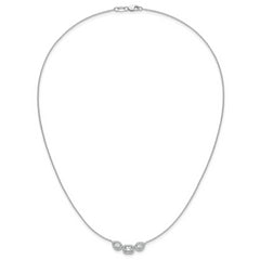 14k White Gold 3/4 carat Lab Grown Diamond VS+ F+ Complete 18 inch Three Stone Fashion Necklace