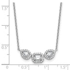 14k White Gold 3/4 carat Lab Grown Diamond VS+ F+ Complete 18 inch Three Stone Fashion Necklace